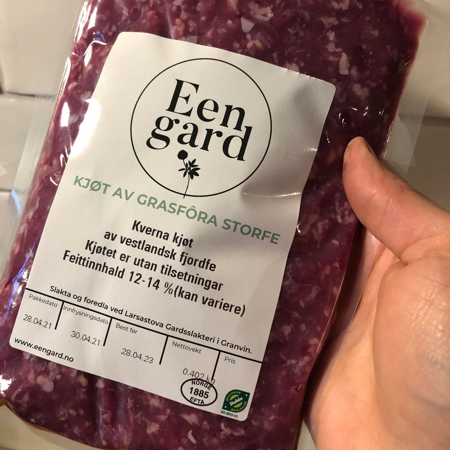 Kjøttdeig, økologisk & grasfôra, 400g